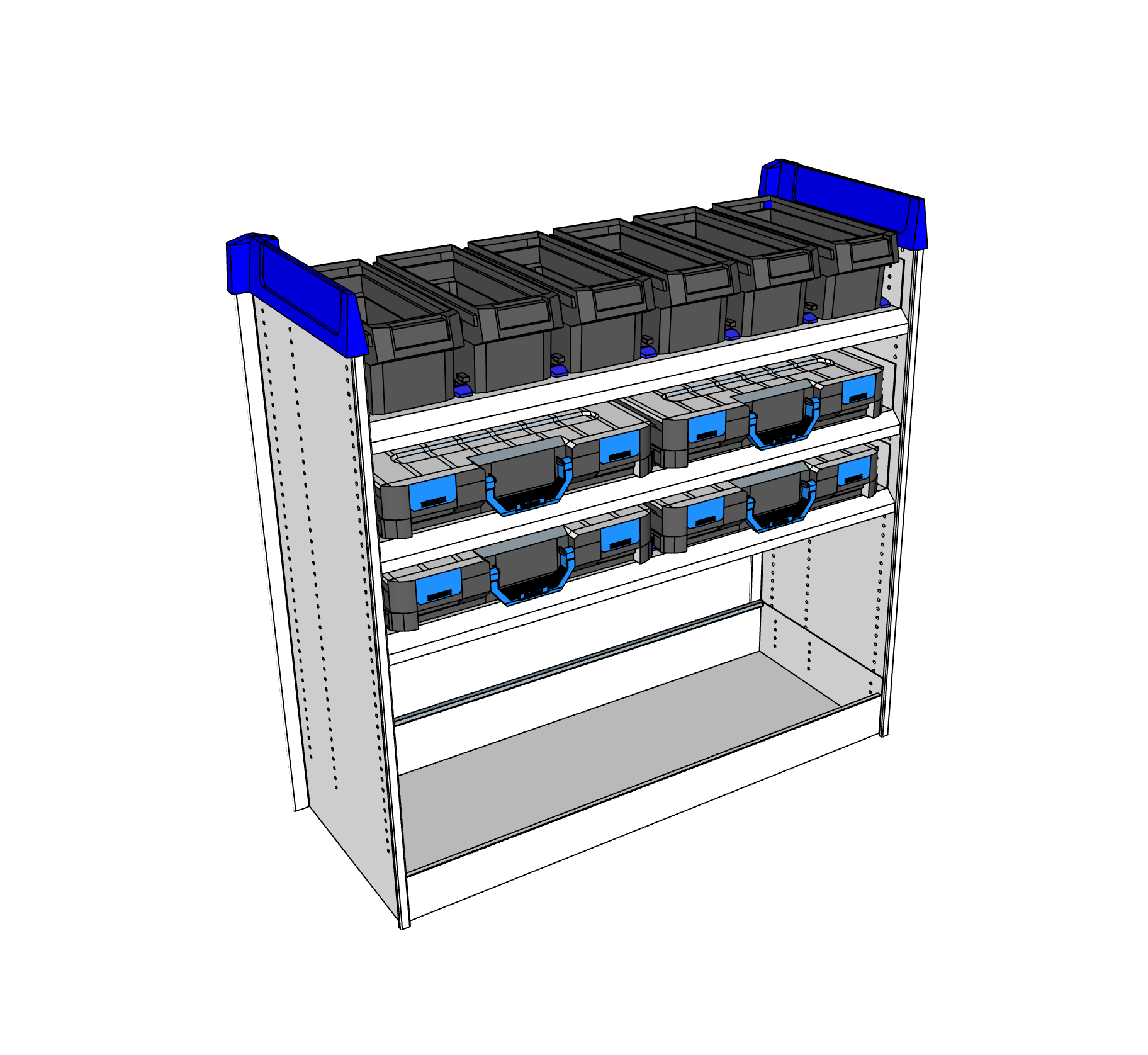 Simpleco Ute Canopy Racking System BASE UNIT + Top Shelf Storage Boxx + Two Shelves T-BOXX