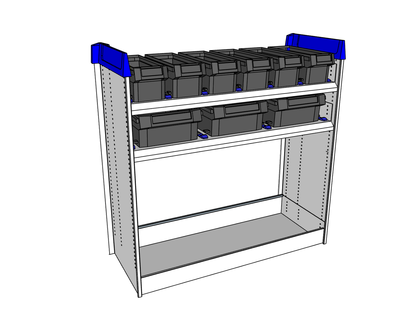Simpleco Ute Canopy Racking System BASE UNIT + Top Shelf Storage Boxx M + Second Shelf Storage Boxx L