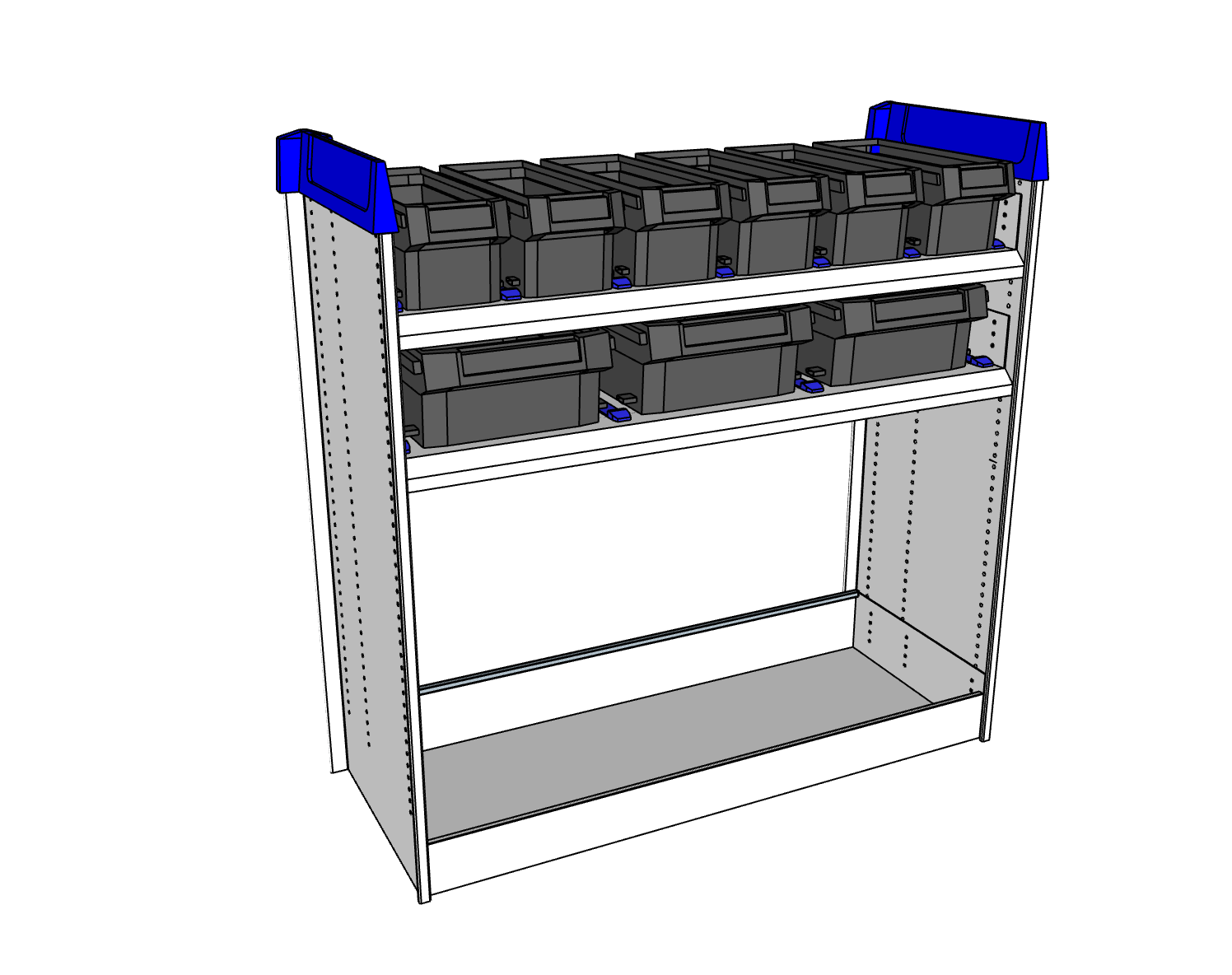 Simpleco Ute Canopy Racking System BASE UNIT + Top Shelf Storage Boxx M + Second Shelf Storage Boxx L