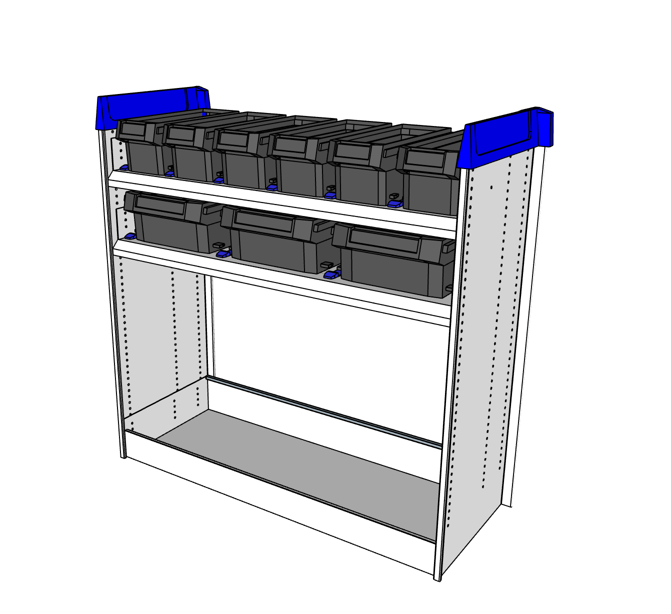 Simpleco Ute Canopy Racking System BASE UNIT + Top Shelf Storage Boxx M + Second Shelf Storage Boxx L