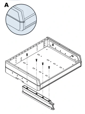 Plastic slide bottom for 04-0 FB (None Edge) SR5 shelf or 04-0 FBR (H2,H4 Edge) SR5 shelf