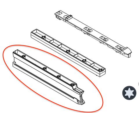 Plastic slide bottom for 04-0 FB (None Edge) SR5 shelf or 04-0 FBR (H2,H4 Edge) SR5 shelf